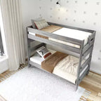 Letto a castello in legno massello Plank+Beam, stile rustico, singolo su singolo, per adulti