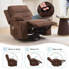 Poltrona reclinabile girevole a 360° con massaggio e riscaldamento, extra large - Sedia da salotto ergonomica con portabicchieri, tasche laterali per soggiorno, cameretta