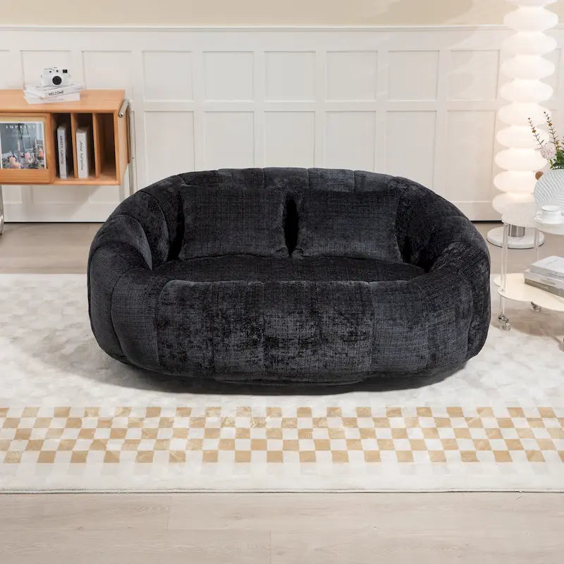 GDFStudio - Divano Pigro a 2 Posti Laurel Chenille con Schiuma ad Alta Densità e Comfort Extra Large