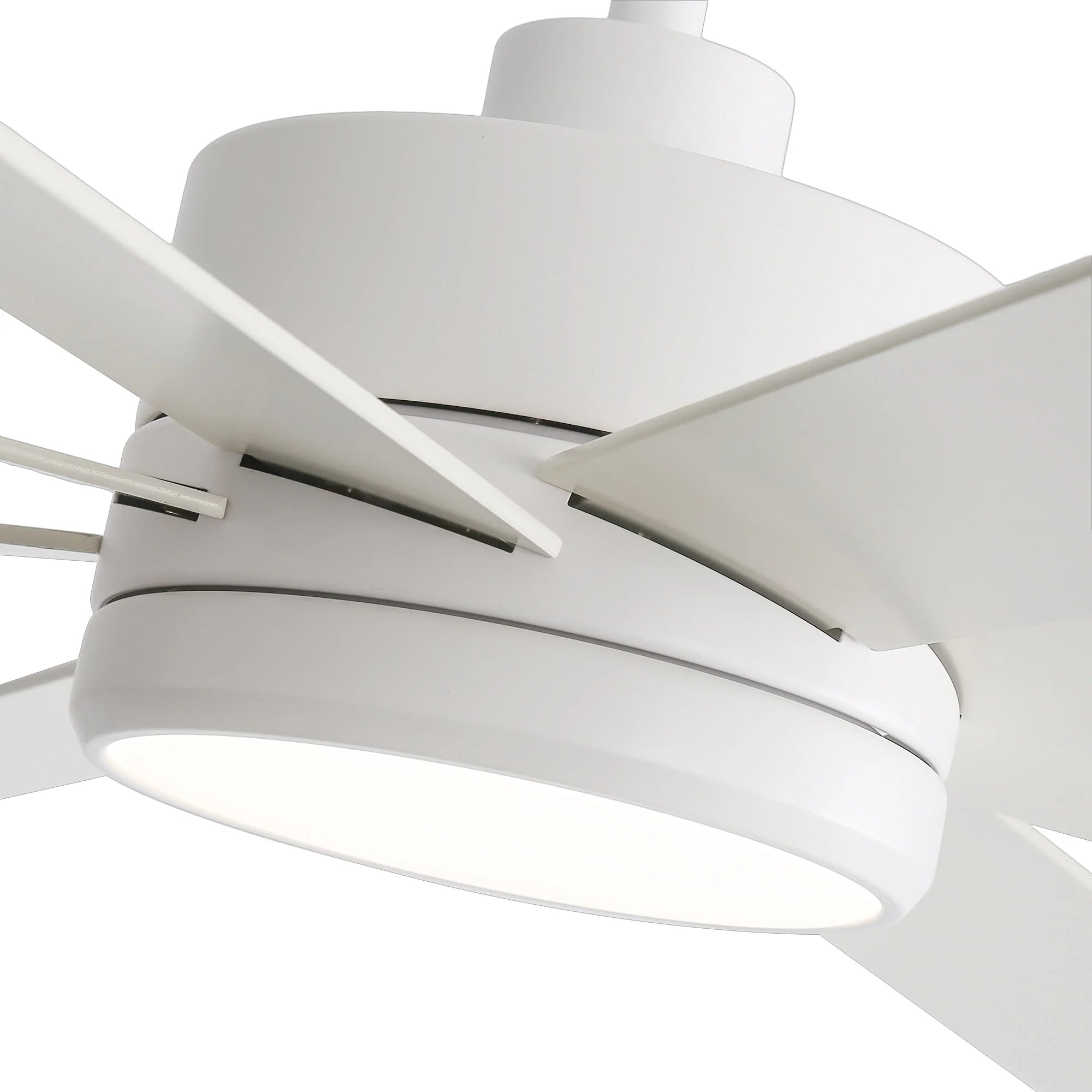 Ventilatore da soffitto nero da 65 pollici a 8 pale con luce LED e telecomando