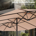 MAISON ARTS Ombrellone Doppio da 4,5 m, Extra Large, per Patio, con Base Inclusa