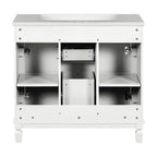 Mobile Bagno Moderno da 90cm con Lavabo Integrato e Specchiera, 2 Ante e 2 Cassetti