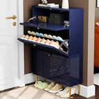 CLIHOME Scarpiera da Ingresso con 24 Paia, Organizzatore per Scarpe con Cassetti a Ribalta, Scaffale Armadio Porta Scarpe