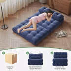 Divano Letto Futon Pieghevole in Velluto a Coste, Sedia Convertibile da Pavimento con Cuscino e Supporto per la Schiena