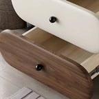 Comodino moderno bicolore con cassetti contenitori
