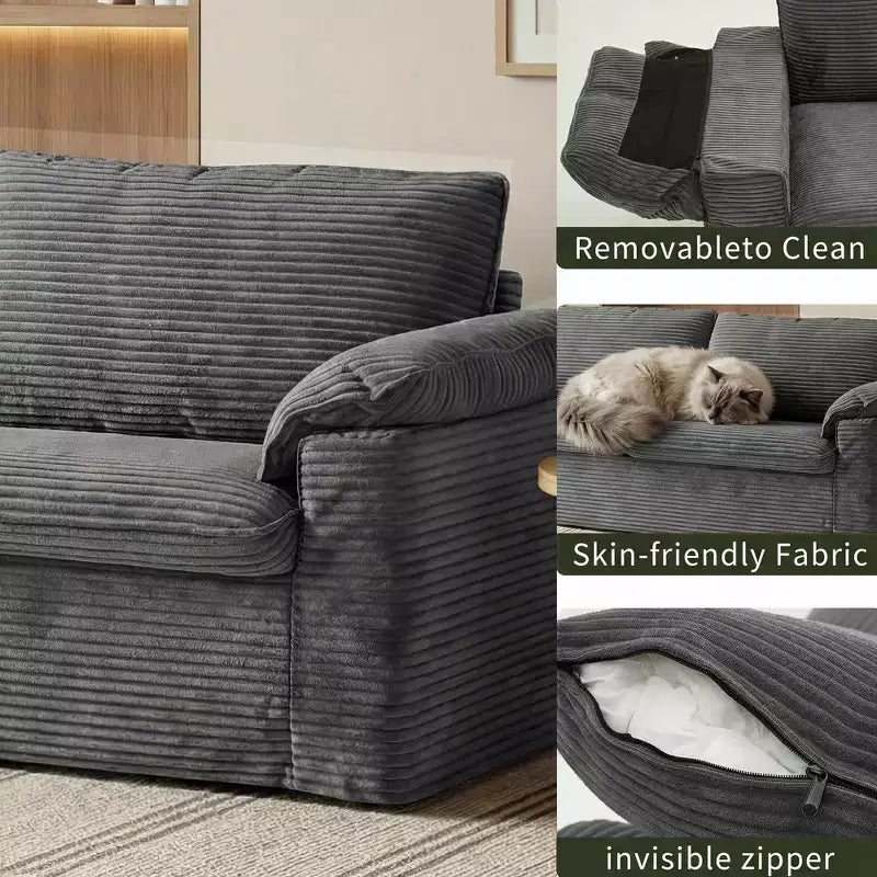 Dyonery 86 Cloud Loveseat Sofa, seduta profonda e ampi braccioli con cuscini, telaio robusto, design ergonomico e traspirante