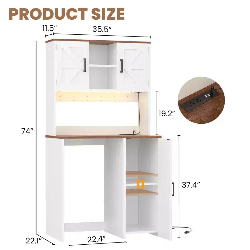 Mobile dispensa da cucina Besiost con spazio per mini frigo, mobile bar con ripiano contenitore