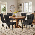 Bekrvio Sedie da Sala da Pranzo Set da 6, Moderne Imbottite in Ecopelle con Schienale Alto, Gambe in Metallo, Sedie da Cucina Senza Braccioli per Soggiorno Sala da Pranzo