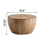 Tavolino contenitore rotondo retrò, in legno, adatto per soggiorno, sala da pranzo o ufficio.