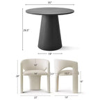 Set Tavolo da Pranzo Piccolo per 2, Sedie Imbottite Beige, Tavolo da Pranzo Rotondo con Piedistallo, Mobili da Cucina Moderni e Compatti-Panipeachy