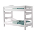 Letto a castello in legno massello Plank+Beam, stile rustico, singolo su singolo, per adulti