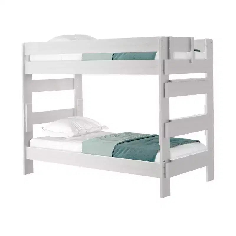 Letto a castello in legno massello Plank+Beam, stile rustico, singolo su singolo, per adulti