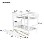 Letto a castello moderno in legno a due piani con letto estraibile, convertibile in 2 letti