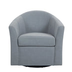 Set di 2 Poltrone Girevoli Moderne Imbottite a Barilotto, Poltrone Accent per Soggiorno