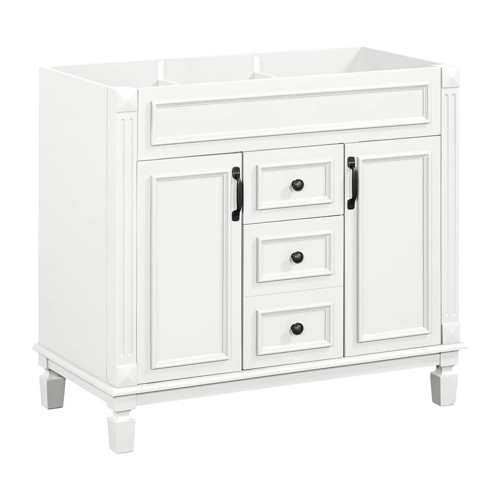 Mobile Bagno Moderno da 90cm con Lavabo Integrato e Specchiera, 2 Ante e 2 Cassetti