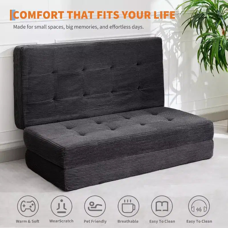 39x75 Tri-Fold Divano Letto in Memory Foam 6 Materasso Trapuntato