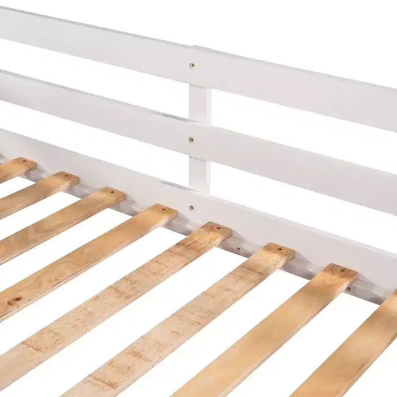 Letto a castello a L per 4 bambini, letto a castello quadruplo con scivolo, struttura in legno full e twin per cameretta dormitorio