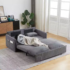 Divano Letto Convertibile in Velluto a Coste 3-in-1 con Letto Estraibile 64.5