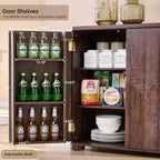 Credenza a Buffet da Cucina con 4 Ante e Ripiani, Credenza Moderna Grande, Mobile Contenitore per Bar Caffè da 66 Pollici