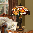 Lampada da tavolo HomeyFad a 2 luci, vintage, con cupola in vetro inossidabile