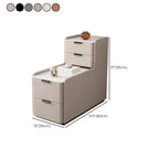 Tavolino da divano a L alto in legno con piano in pietra e 4 cassetti