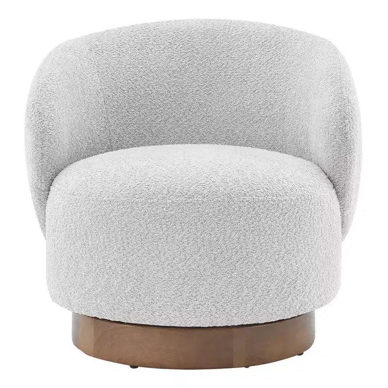 Poltrona a botte girevole imbottita Spruce&Spring con base in legno