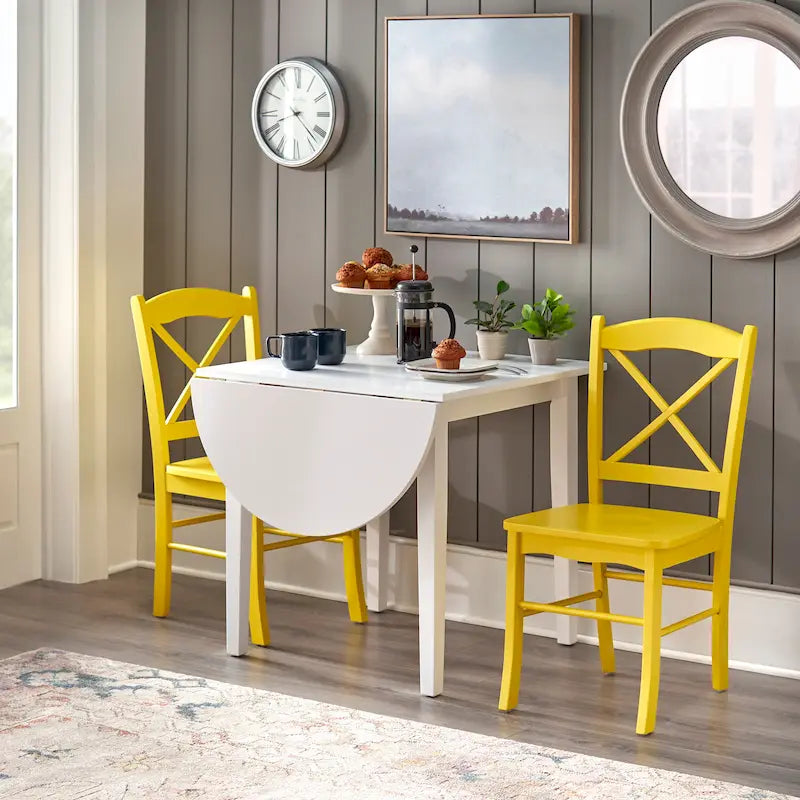 Set da pranzo di 3 pezzi con tavolino allungabile Simple Living Country Cottage