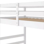 Letto a castello basso, letto a castello in legno con scaletta, letto a castello con sponde di sicurezza complete