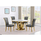 Best Quality Furniture D325-SC324-7 Set da pranzo rotondo da 5 pezzi