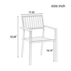 Set da pranzo da esterno moderno da 7 pezzi con sei sedie e un tavolo allungabile per patio