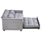 Moderno divano letto estraibile, divano letto 3-in-1 con schienale regolabile, divanetto in velluto, cuscini e tasche laterali