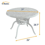 Set da pranzo da esterni in alluminio pressofuso da 5 pezzi con 4 sedie girevoli