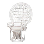 Sedia Kallima Pavone in Rattan Naturale Bianco Bohemien Moderno