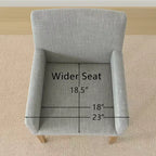 Set di 6 sedie da pranzo imbottite con braccioli, poltrone moderne in lino con gambe in legno, sedie occasionali per sala da pranzo, soggiorno - Panipeachy