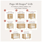 Culla convertibile Babyletto Pogo 8 in 1 con kit di conversione per tutte le fasi