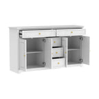 59.1'' Credenza Buffet Bianco Laccato Moderno Metà Secolo Contemporaneo