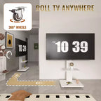 Mobile porta TV per televisori da 32-75 pollici, carrello TV mobile regolabile in altezza con cassetto e ruote per soggiorno, camera da letto, uffici -ModernLuxe