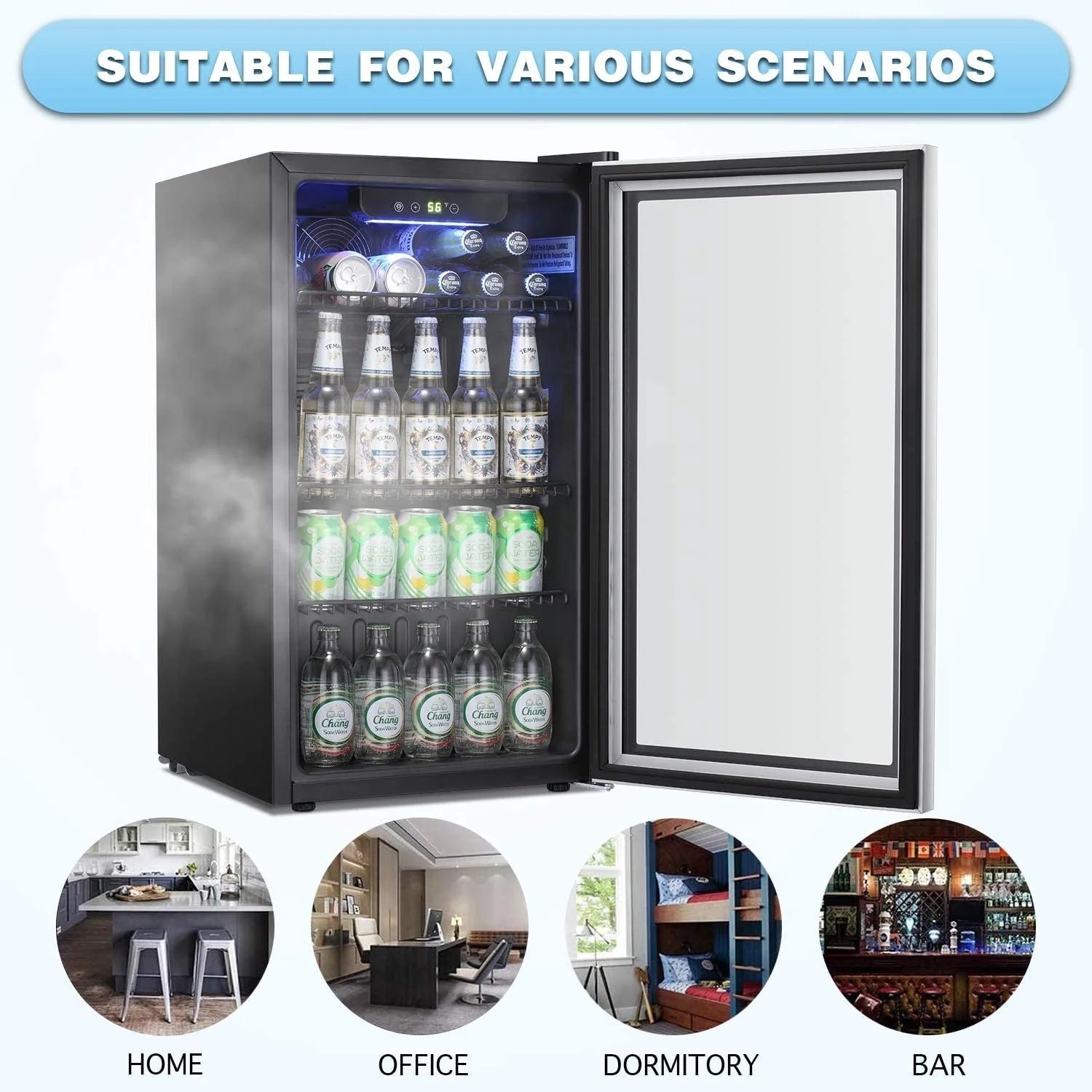 Frigorifero per bevande - Mini frigo con porta in vetro da 120 lattine