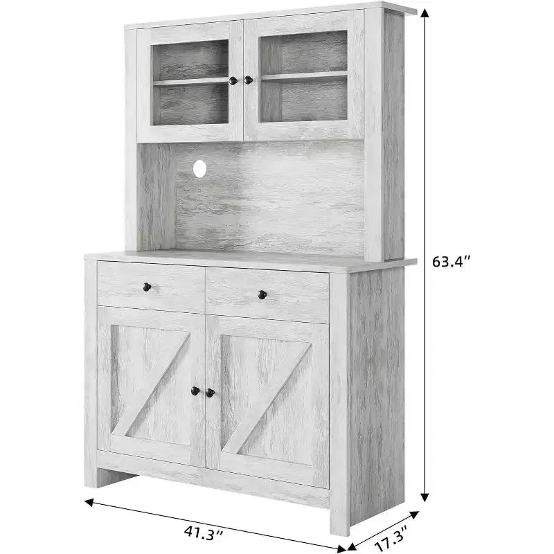Mobile Dispensa da Cucina con Supporto per Microonde, Credenza con Mobile Buffet e Ripiani Regolabili, per Cucina, Sala da Pranzo