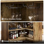 Mobile bar a L con portabicchieri da vino per pub domestico