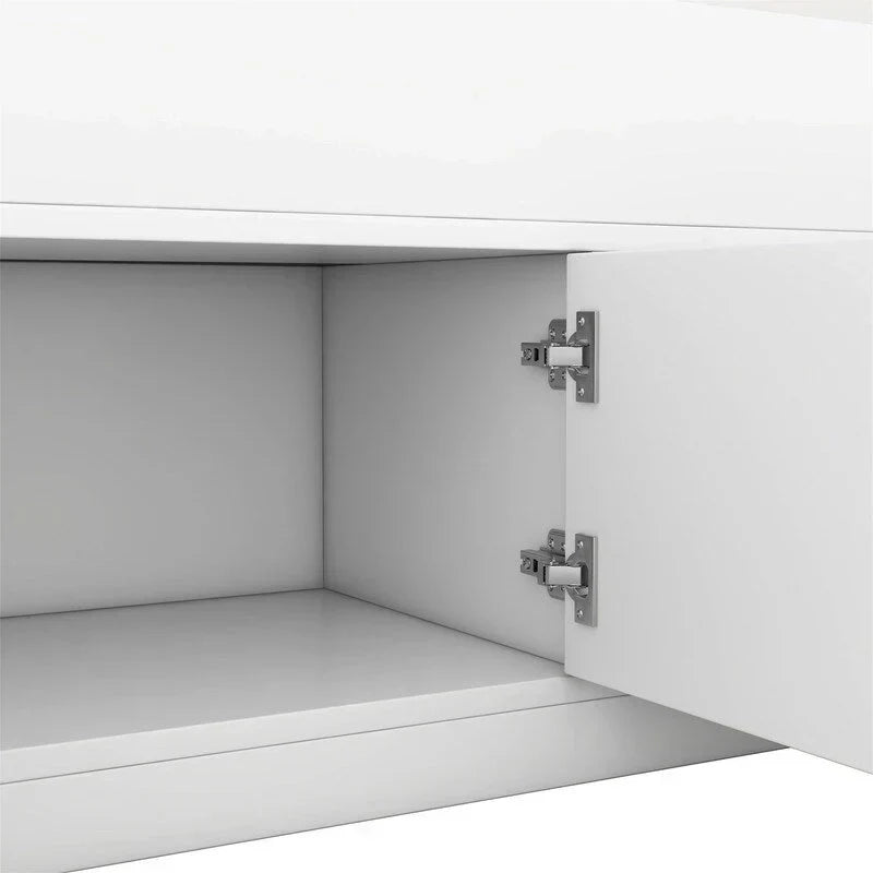 Letto a piattaforma Twin/Full Size Captain con 4 cassetti e mensole portaoggetti, struttura letto in legno massello con testiera libreria contenitore