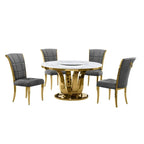 Best Quality Furniture D325-SC324-7 Set da pranzo rotondo da 5 pezzi