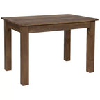 Flash Furniture Tavolo da Pranzo Rettangolare Rustico in Pino Massiccio 46 x 30