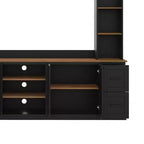 ModernLuxe Mobile TV da Parete 4 in 1 per Stile Rustico, Adatto a TV Fino a 70 Pollici, Consolle Multimediale con Ripiani Regolabili e Cassetti