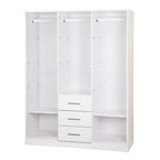 Palace Imports Armadio a 3 ante Cosmo 100% legno massello con ante in legno massello o a specchio
