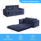 Mjkone Divano letto futon convertibile 2 in 1 da 180 cm, in tessuto a coste, pieghevole, con bottoni trapuntati, divanetto salvaspazio