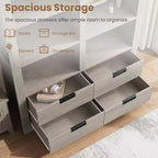 Libreria alta 72" con 4 cassetti, scaffale portaoggetti da terra in stile rustico per camera da letto, soggiorno, ufficio domestico