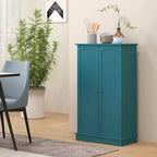 HOMCOM Dispensa da Cucina 41, Mobile Credenza da Cucina a 2 Ante con 5 Ripiani, 12 Portaspezie e Mensole Regolabili per Sala da Pranzo