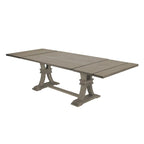Set da pranzo allungabile Best Quality Furniture da 9 pezzi, in stile rustico grigio