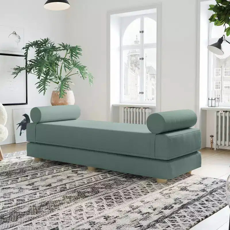 Divano letto / Letto estraibile queen-size - Microvelluto